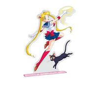 ABYSTYLE Studio - Statuetta acrilica XXL Sailor Moon & Luna - Prodotto Ufficiale - Altezza 20 cm - Base inclusa - Stampa di alta qualità