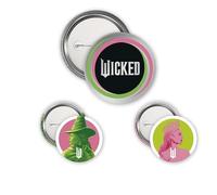 ABYstyle - WICKED - Confezione di badge Elphaba & Glinda, Dimensions : 1 badge de 5 cm et 2 badges de 3,2 cm, Lega di acciaio