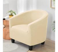 ABZDUNG Copripoltrona 1 Posto, A Prova di Schizzi Universale Copripoltrona, Elastico Copri Poltrona con Braccioli, Antiscivolo Cocktail Copri Poltrona per Bar Soggiorno Camera da Letto(Beige)