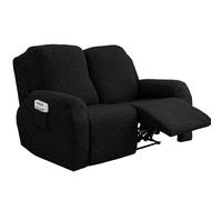 ABZDUNG Copripoltrona reclinabile - Copripoltrona reclinabile morbido ed elasticizzato for la protezione della poltrona reclinabile, beige bianco, 1 posto(Black,2 Seater)
