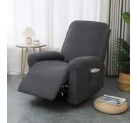 ABZDUNG Copripoltrona Relax Reclinabile Universale, Jacquard Fodere Poltrona Relax Elasticizzato Copripoltrona 1 Posto con Tasca Copripoltrona Reclinabile Fodere per Poltrone Rimovibile(C)