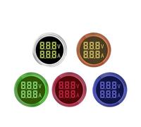 AC 20-500V 1-100A LED Digital Voltmeter Ammeter Signal Lights 220V Voltage Current Meter Volt Amp Tester Detector Red IINKUEYK(Round V A,Blau)
