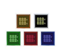 AC 20-500V 1-100A LED Digital Voltmetro Amperometro Luci di segnalazione 220 Misuratore tensione e corrente Volt Amp Tester Rilevatore Rosso(Square V A,Yellow)
