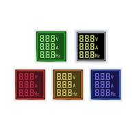 AC 20-500V 1-100A LED Digital Voltmetro Amperometro Luci di segnalazione 220 Misuratore tensione e corrente Volt Amp Tester Rilevatore Rosso(Square V A HZ,Green)