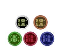 AC 20-500V 1-100A LED Digital Voltmetro Amperometro Luci di segnalazione 220 Misuratore tensione e corrente Volt Amp Tester Rilevatore Rosso(Round V A,Yellow)