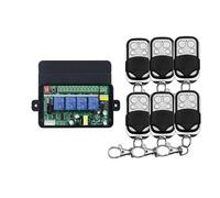 AC 220 V 230 V 4 canali relè interruttore telecomando ricevitore + funzione manuale + 6 pezzi in metallo telecomando telecomando telecomando per motore a luce LED, luci telecomando porta garage