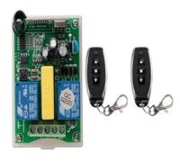 AC 220V 2 CH 2CH RF Interruttore di telecomando senza fili Ricevitore + Trasmettitore Motore tubolare Porta del garage Schermo di proiezione Persiane(Noir)