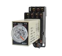 AC 220V H3Y-4 0-5 Minutes 4PDT 14 Pins Power on Time Delay Relay w Socket Controls Relays