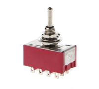 AC 250V/2A 125V/5A 12-Pin On/On 2 Posizioni 4PDT Mini Interruttore a Levetta Red