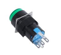AC 250V 5A SPDT 1NO 1NC 5 Pin Interruttore a pulsante verde con lampada LED 220V