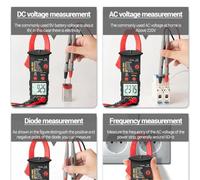 AC 600A Digital Clamp Meter con 6000 conteggi e gamma automatica TRMS per misurazioni elettriche con torcia integrata (nero)
