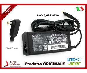 AC Adapter Caricabatteria Originale ACER 65W 19V 3,42A (3.0mm x 1.1mm)