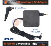 Ac Adapter Compatibile ASUS 65W 19V 3,42A (4mm x 1,35mm) con Spina Integrata
