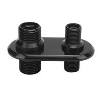 Ac Bulkhead Connector Universal High Performance Polished Aluminum Alloy Air Conditioner Heater Hose Port Replacement for Hot Rod Vehicles (Black)