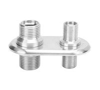Ac Bulkhead Connector Universal High Performance Polished Aluminum Alloy Air Conditioner Heater Hose Port Replacement for Hot Rod Vehicles (silver)
