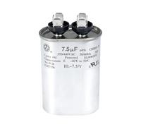 AC Capacitor 7.5uF or MFD ±6% 370V/440VAC CBB65 Oval Start for Heat Pump Air Conditioner，for electronic starter Run or Fan and Cool，Ten Years of Coverage Capacitance Meters