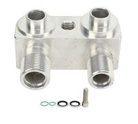 AC Compressor Adapter, Metal Straight Fitting Adapter for SX LS1 AC Compressor, Leak Proof Durable Replacement with #8AN Discharge and #10AN Suction Ports, Includes O Rings and Rub