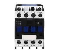 AC Contactor 18A 3 Pole Normally Open, Industrial AC Contactor with Silver Alloy Contacts, Flame Retardant PC Shell, DIN Rail Mount for AC380V Motor Control and Circuit Switching