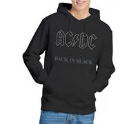 ACDC Back in Black Hoodie Felpa con Cappuccio, Nero, L Unisex-Adulto
