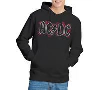 AC/DC ACDC Roses Logo Felpa con Cappuccio Unisex, Nero, XXL