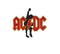Ac Dc Acdc With Guitar Gold Red Distintivo Ricamato Applicazioni Il Ferro Sulla Toppa Patch Accessorio
