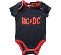 Ac/Dc Baby Grow Horns Band Logo Nuovo Ufficiale Rosso 0 A 24 Mesi Taglia S (3-6 mesi) Nero