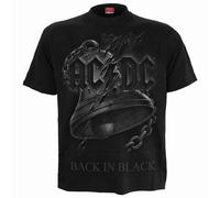 AC/DC Back In Black Torn autorizzato Uomo maglietta