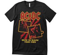 AC/DC Back In Black Tour 1980 Black L Maglietta