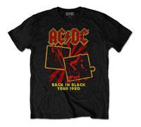 Ac/Dc Back In Black Tour 1980 ufficiale Uomo maglietta unisex