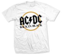 AC/DC Back in Black White XL Maglietta