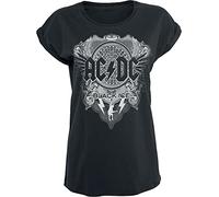 AC/DC Black Ice Donna T-Shirt Nero 100% Cotone Largo