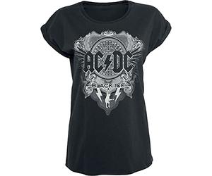 AC/DC Black Ice Donna T-Shirt Nero XXL 100% Cotone Largo