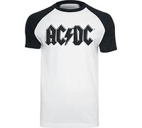 AC/DC Black Logo Uomo T-Shirt Bianco/Nero 100% Cotone Regular