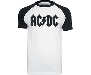 AC/DC Black Logo Uomo T-Shirt Bianco/Nero 100% Cotone Regular