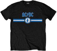 AC/DC Blue Logo & Stripe Black M Maglietta