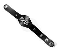 AC/Dc Bracelet Leather With Logo " Peltro Alchemy Poker Heartrock