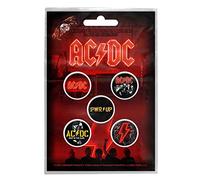 AC/DC Button Badge Pwr Up Band Logo Nuovo Ufficiale 5 X Pin Button Size One Size