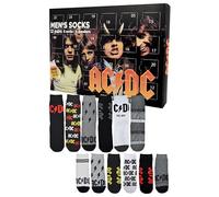 AC/DC Calendario dell'Avvento con 12 paia di calzini taglia 40-45 per uomo ACDC Rockband Calendario natalizio con sneakers e calze lunghe