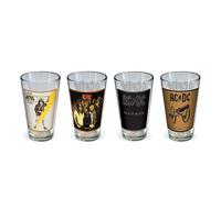 AC/Dc Classico Cover 473ml Pinta Vetro Set Di 4