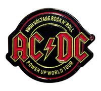 AC/DC Distintivo PWR-UP Rock N Roll ad alta tensione, nero/rosso, Taglia unica