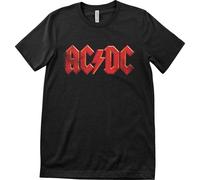 AC/DC Distressed Logo Black S Maglietta