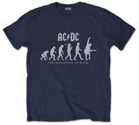 AC/DC 'Evolution Of Rock' (Blu) T-Shirt - NUOVO E UFFICIALE