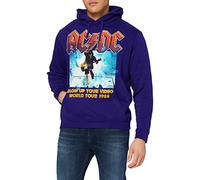 AC/DC Felpa con Cappuccio Blow Up Your Video Band Logo Nuovo Ufficiale Uomo Blu