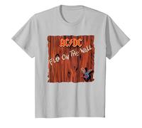 AC/DC Fly On The Wall Copertina Album Maglietta, Bambini, Argento, 4 Anni