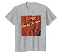 AC/DC Fly On The Wall Copertina Album Maglietta, Bambini, Grigio Melange, 10 Anni