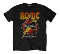 AC/DC 'For Those About To Rock 81' (Nero) T-Shirt - NUOVO E UFFICIALE