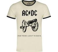 AC/DC for Those About To Rock Unisex T-Shirt Ringer Panna M 100% Cotone Regular