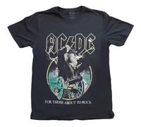 Ac/Dc For Those About To Rock Yellow Outlines autorizzato Uomo maglietta