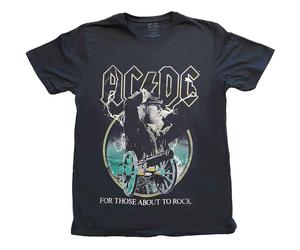 Ac/Dc For Those About To Rock Yellow Outlines autorizzato Uomo maglietta