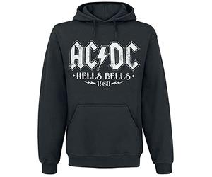 AC/DC Hells Bells 1980 Uomo Felpa con Cappuccio Nero L 50% Cotone, 50% Poliestere Regular
